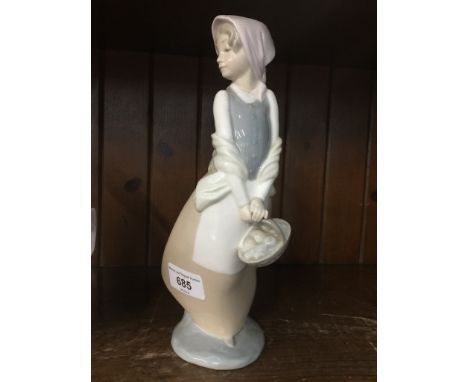 Nao figure of a girl with basket 