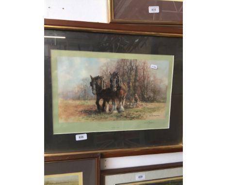 David Shepherd signed print 'Plough team' 