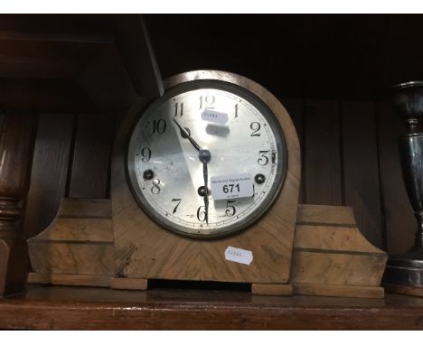 Walnut Westminster chime mantel clock 