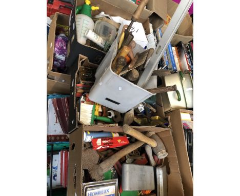 Three boxes and atub of tools 