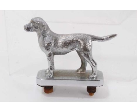 Vintage chromium plated car mascot in the form of a Labrador, 7.5cm high Provenance: the estate of the late Julie Cecil (1942