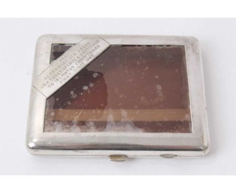 Indian white metal presentation cigarette case from Hazaribagh Athletic Association to The Islington Corinthians, First Visit