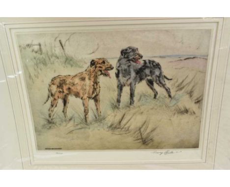Henry Wilkinson (1921-2011) four signed limited edition coloured etchings - Pointers, Lurchers and others, each mounted, 46cm