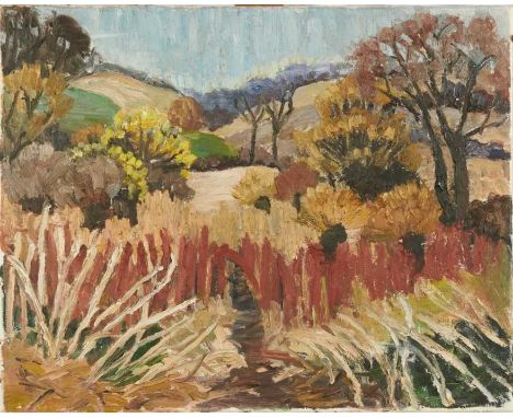 *Lucy Harwood (1893-1972) oil on canvas - Autumnal Landscape, signed verso, 61cm x 76cm, unframedAs seen from the images vers