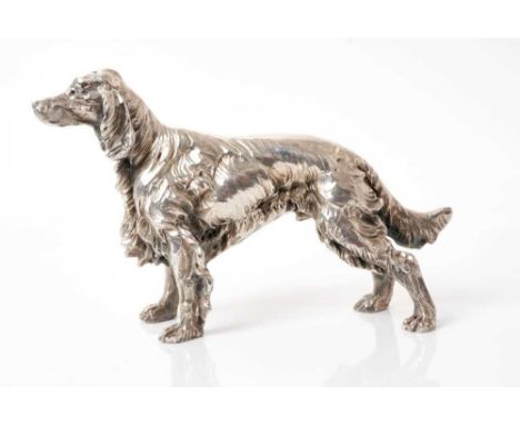 Finely detailed Continental silver model of a Setter, marked 925, 13cm longApproximate weight, including any filling, is 139.