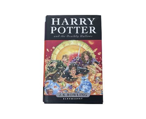 A hardbound First Edition copy of Harry Potter and the Deathly Hallows