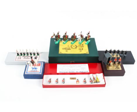 Six sets of boxed lead military figures. Comprising Yeomanry Miniatures 'Changing the Guard' AL10, R. H. Andrews 'Bahama Poli