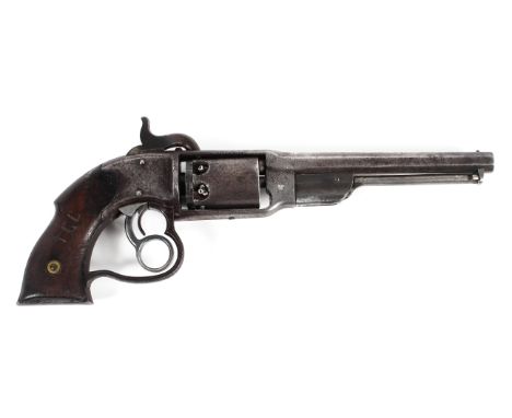 A 19th century 36 calibre Savage Revolving Firearms Company Navy model six shot percussion cap pistol. Circa.1860s, the top o