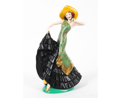 A Crown Devon Art Deco figure of Rio Rita. Circa 1934, printed black Fieldings marks, pattern no. 2387 and gilt K Parsons, mo
