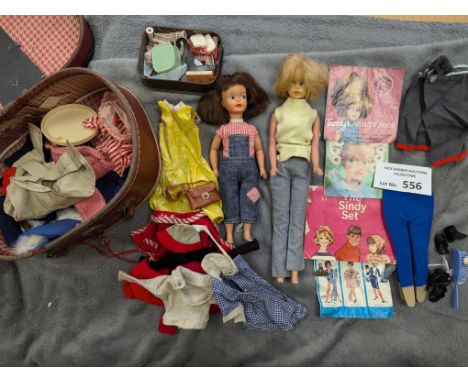 Collectables; Vintage Toys: Pair of vintage dolls including Pedigree Sindy Patch and Palitoy Tressy; including clothes, acces