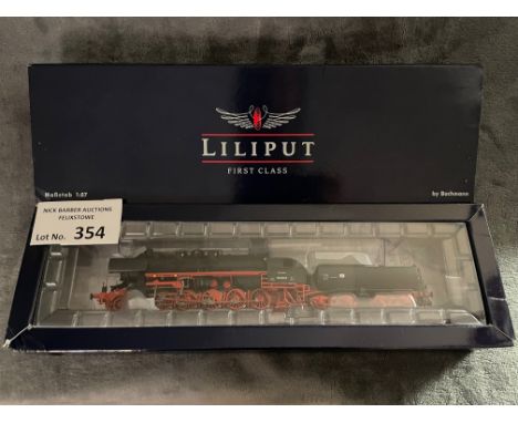 Diecast: Liliput (by Bachmann) HO Gauge L105222 steam loco with Reko boiler, black and red, Class BR 52.8141-5, Epoch 5, Exce