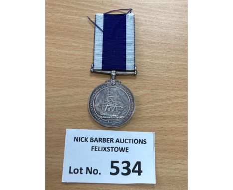 Collectables; Militaria: Royal Navy long service and good conduct medal, King George VI, etched 'K. 55178 R. L. Le. Gallaus. 