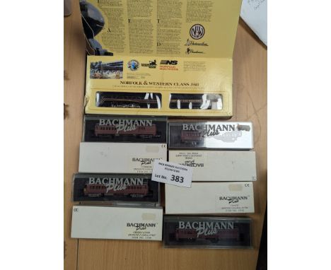 Diecast; Railway: Bachmann USA N gauge, including Norfolk and Western class, plus carriages; all boxed; (5). 