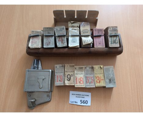 Collectables: Bell 1940s/50s bus conductors' ticket puncher, plus quantity of unused tickets; Great conditions.