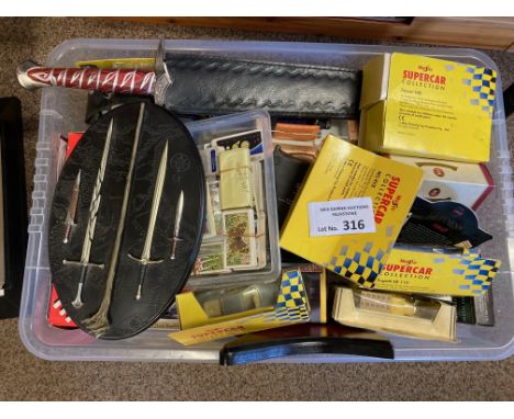 Diecast: Mixed lot - various diecast models, plus Lord of the Rings small swords.