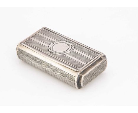 A late 19th century French silver snuff box, 6.2cm wide and 37.3g. Provenance: from the private collection of Gary Conway