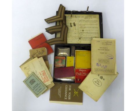 BLACK METAL MILITARY FIRST AID BOX, with printed instruction inside the lid - Outfit, First Aid for tank and armoured cars, N