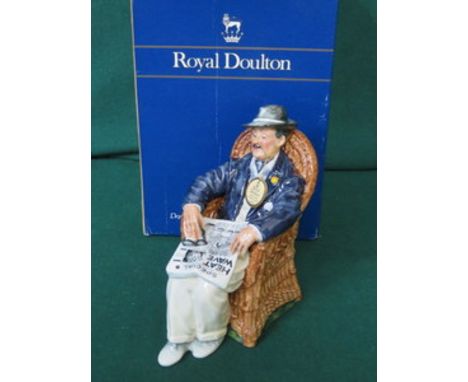 BOXED ROYAL DOULTON GLAZED CERAMIC FIGURE- TAKING THINGS EASY, HN2677