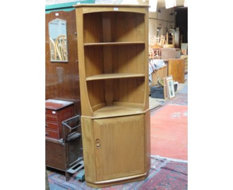 ERCOL LIGHT OAK CORNER CABINET