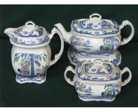 ALFRED MEAKIN 'SHANGHAI' THREE PIECE CERAMIC TEA SET 