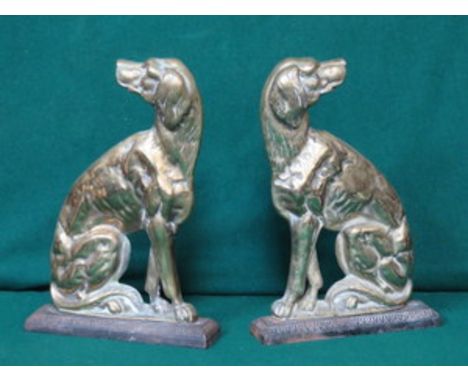 PAIR OF VINTAGE BRASS FIRE DOGS 