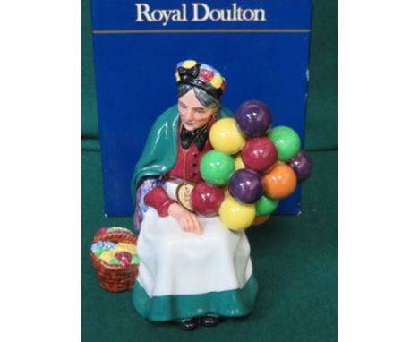 BOXED ROYAL DOULTON GLAZED CERAMIC FIGURINE - THE OLD BALLOON SELLER, HN1315