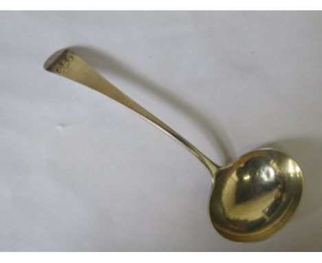 GEORGIAN HALLMARKED SILVER LADLE, LONDON ASSAY DATED 1797 BY DUNCAN URQUHART & NAPHTALI HART