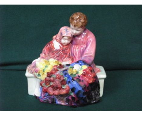 ROYAL DOULTON GLAZED CERAMIC FIGURE- FLOWER SELLER'S CHILDREN, HN1342