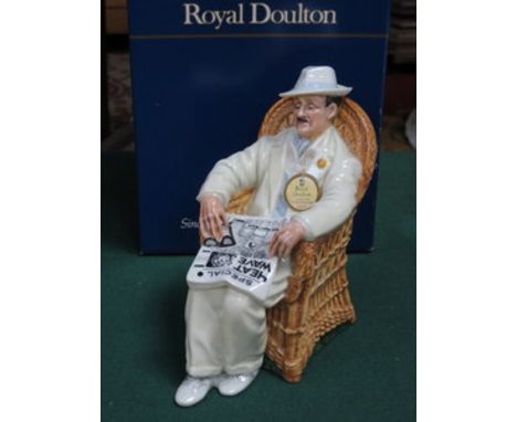 BOXED ROYAL DOULTON GLAZED CERAMIC FIGURE, 'TAKING THINGS EASY' HN2679