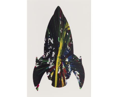 DAMIEN HIRST (Bristol, UK, 1965)."Rocket", 2009.Acrylic on paper, sping painting.Features artist's wet stamp and dry stamp.Si