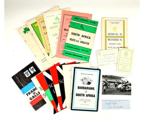Sporting memorabilia, Rugby Union, 1961. Collection of Five Nations, international, touring and club programmes and ephemera.