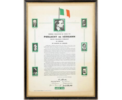 1916-1966 Commemorative issue of the Proclamation of The Irish Republic, the text of the Proclamation in Irish, surrounded by