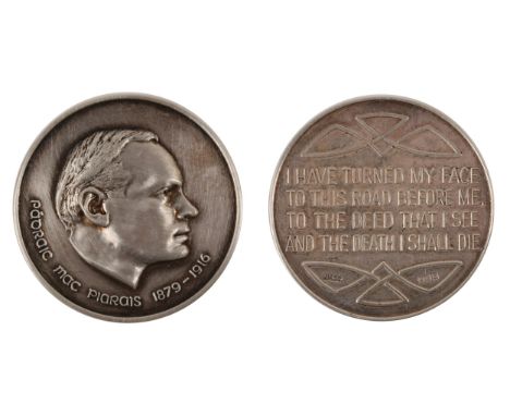 Padraic Mac Piarais, silver commemorative medal, Dublin, 1979, makers mark of Jewellery &amp; Metal Manufacturing Co. Ltd, th