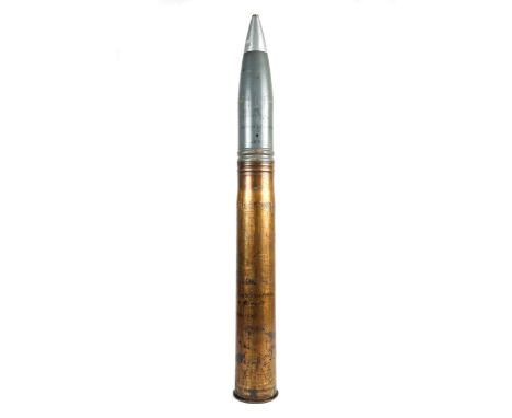 Inert ordnance. World War II German 88mm anti-aircraft shell, 36½" (93cm) long. 
