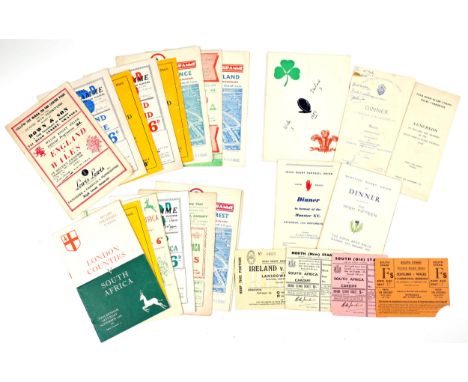 Sporting memorabilia, Rugby Union, 1951 official programmes and ephemera. Five Nations: England v Wales, 20 January; Ireland 