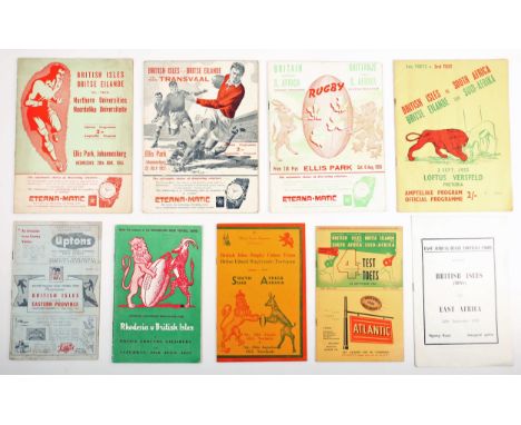 Sporting memorabilia, Rugby Union, 1955 Lions Tour of South Africa, collection of programmes and ephemera. British Isles v No