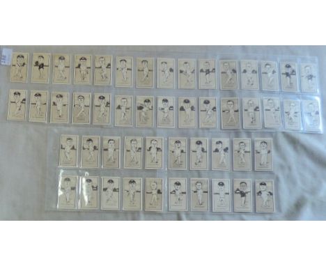 R &amp; J Hill Ltd Caricatures of Famous Cricketers 1926 set 50/50 VG/EX