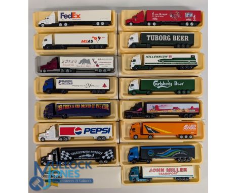 Lledo Promotional Pro Movers Models Various Articulated Lorries Advertising Tuborg, Carlsberg, Coca Cola Olympic 1996, Airbus