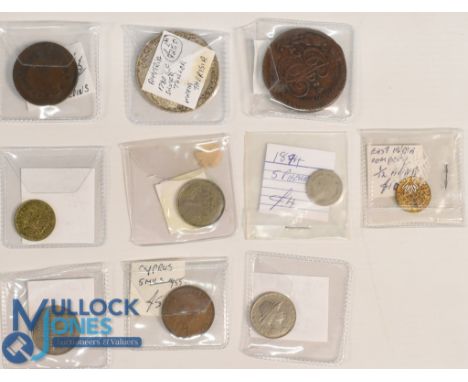 European Coins Maria Theresia, Japanese 1 &amp; 2 Sen 1880, German 1 mark1963, Austria 1000 krone 1924Russian 5 Kopek 1776Cyp