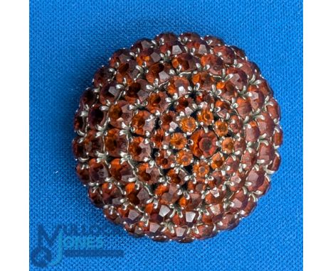 Vintage 1961 Christian Dior Brooch: domed with multi crystals – 4.5cm diameter, G