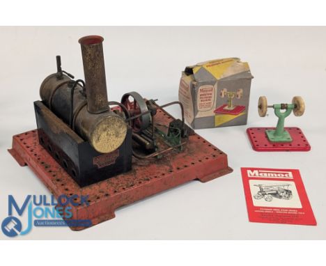 Vintage Mamod Superheated Static Steam Engine SE3, with miniature polishing machine in its original box, the static engine ha