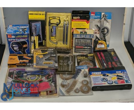 2x Boxes of assorted Tools and Accessories – to include magnetic pick up tool, soldering  iron, spot light, staple gun, 93 pi