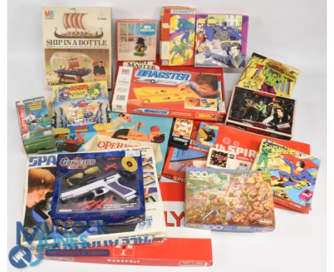 Selection of Vintage Games &amp; Jigaws To include MB Operation, Art Master, Space Attack!, Spirograph, MB Ship in a Bottle, 