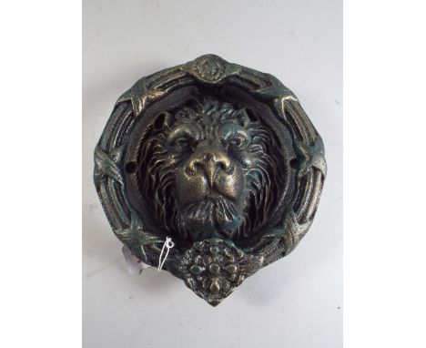 A Cast Metal Door Knocker with Lion Mask Motif, Plus VAT. 