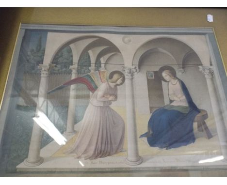 A Framed Print Angel and Mary. 