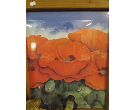 A Pine Framed Print of A Poppy.