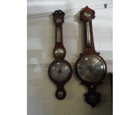A Victorian Rosewood Onion Topped Wheel Barometer by J Warwick West Smithfield. 
