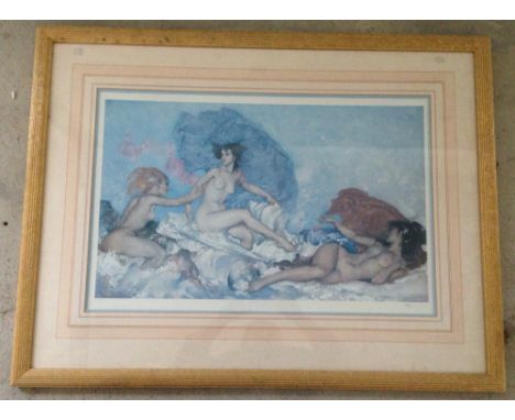 A large framed & glazed William Russel Flint Limited Edition print. 'Rococo Aphrodite, numbered in pencil 403/850 & with embo