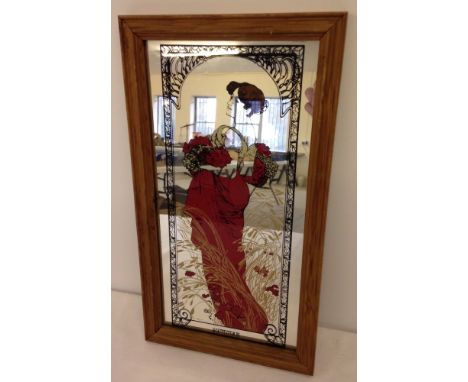 A small Jan Mucha 'Summer' print mirror, 40 x 22cm.