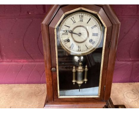Late 19th century German wall clock and a Victorian mantel clock (2)